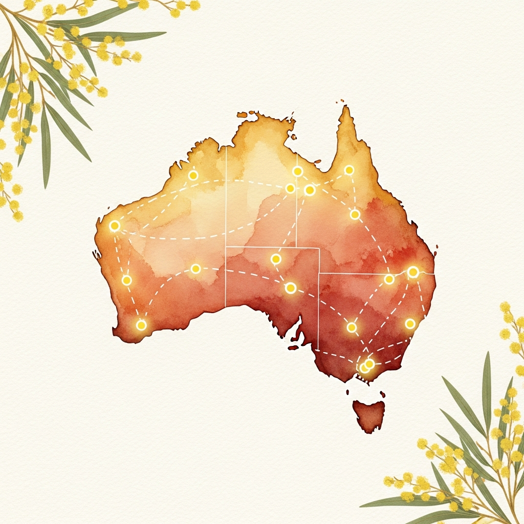 Convoy route across Australia